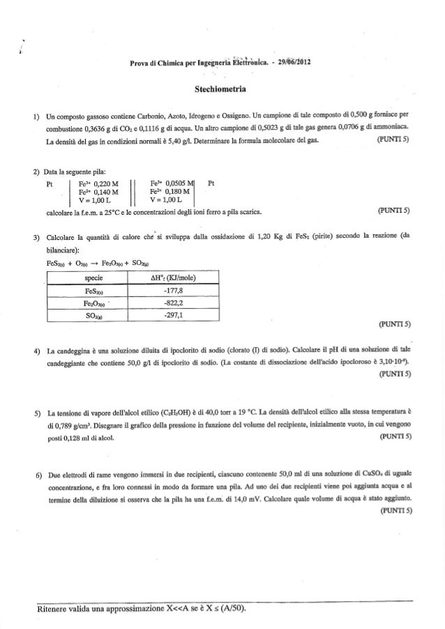 SCARICARE CONCENTRAZIONI IONICHE A PILA
